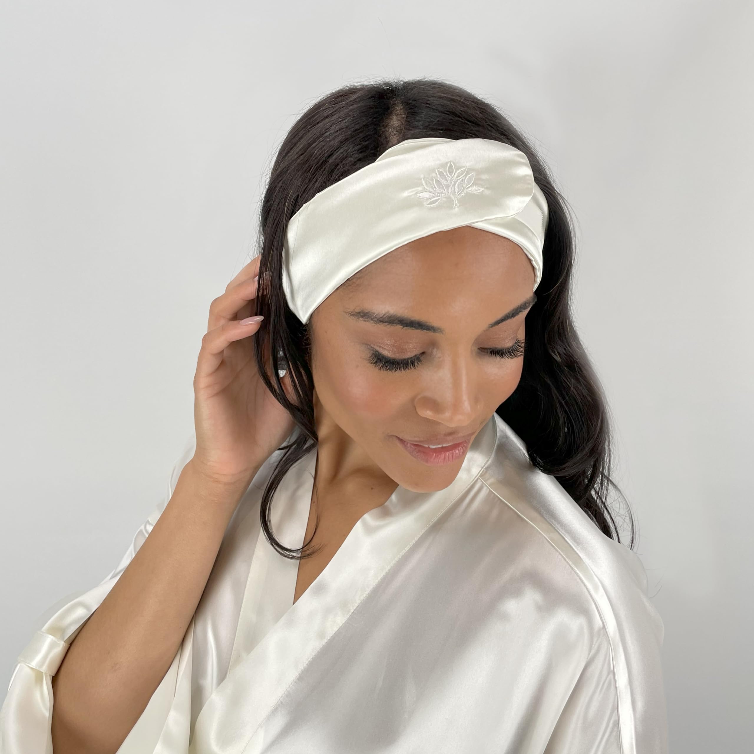 Silk Wide Headband Mulberry Silk Hair Band for Women Gift Durable Comfortable Punch Mulberry Silk Headband with Ultra Thin Scrunchie main image 4