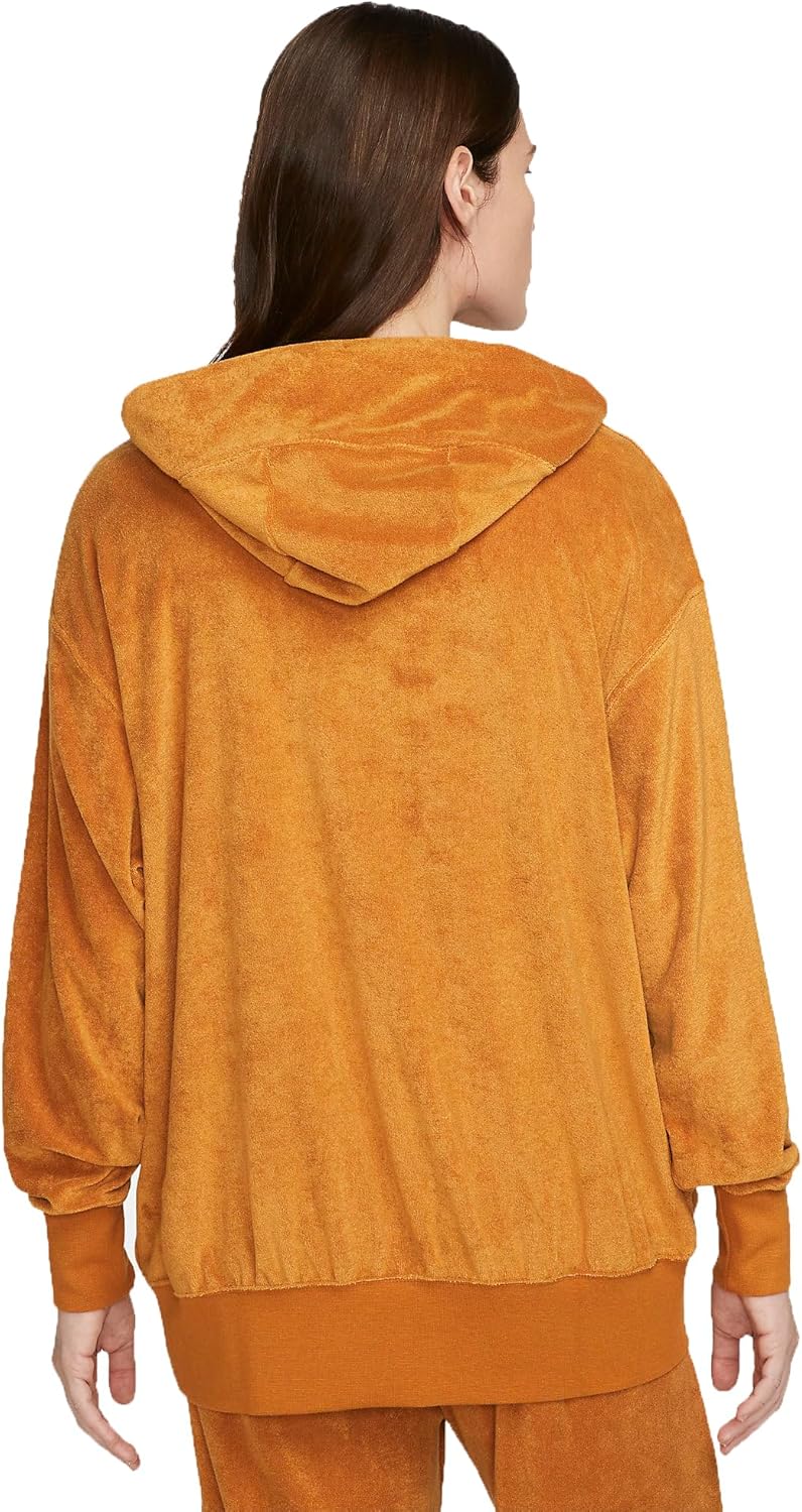 Nike Sportswear Women's Oversized Terry Pullover Hoodie (as1, alpha, s, regular, regular, Desert Ochre/Citron Tint) - Image 2