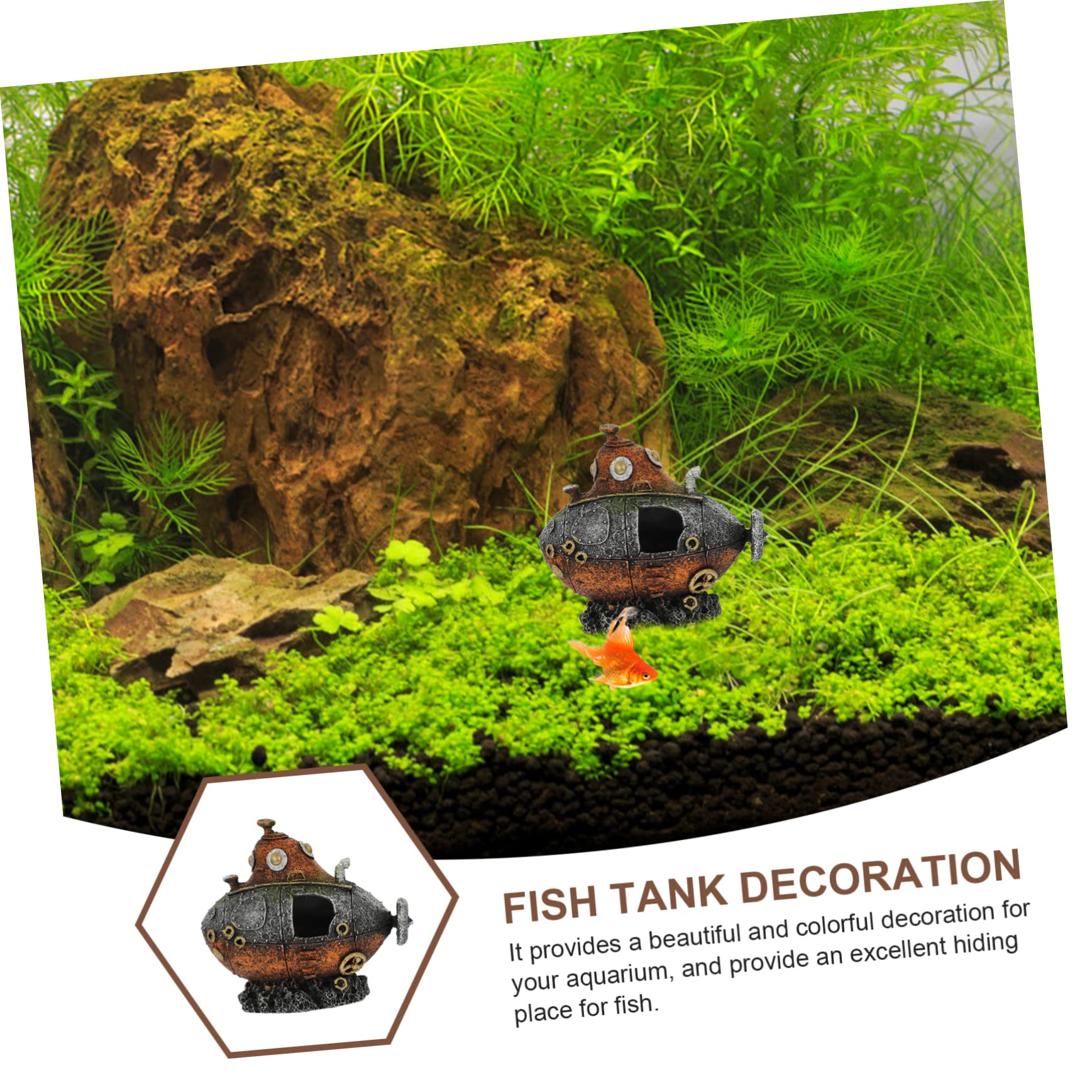 Yardwe 5 Piezas Escondite De Pecera Esponja Ornamento Calentador De Acuario Cueva De Escondite De Peces Medusa Vacío Decoración para Peces Marina Equipo Océano Juguetes Resina