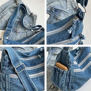 Amazon.com: Women's Retro Large Canvas Denim Shoulder Bag