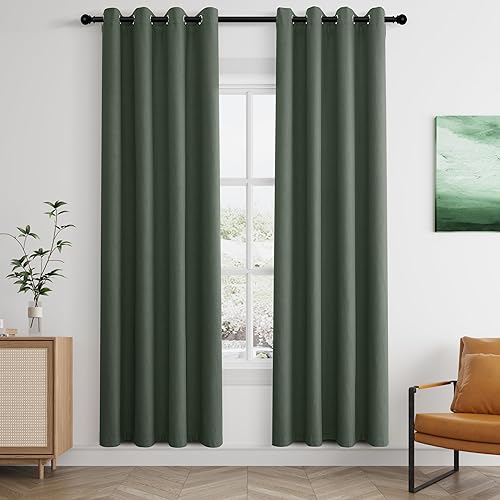 Miniatura 87 de Cream Linen Blackout Curtains 96 Length 2 Panels Set for Living Room Bedroom, 100% Black Out Thermal Insulated Linen Drapes, Room Darkening Grommet