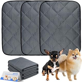 3 Stück PIPI Matten für Hunde, 45×60 cm Waschbare & Schnell Saugfähige Welpenunterlagen, Wiederverwendbare Welpen Unterlagen, Puppy Pads für Hunde, Katzen, Meerschweinchen & Kleintiere
