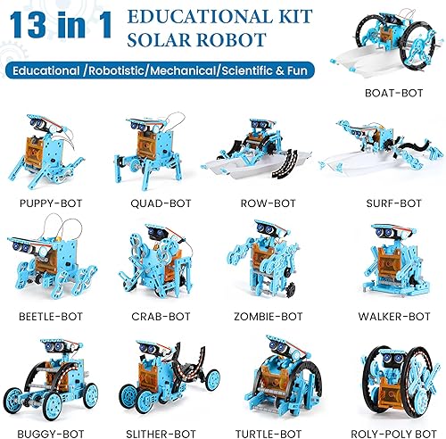Miniatura 2 de Robot solar 13 en 1 de proyectos STEM para niños de 8, 9, 10, 11, 12 años, juguetes educativos de ciencia de construcción, regalo de cumpleaños para