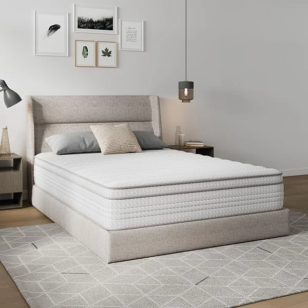 Novilla Queen Mattress, 10 Inch Queen Size Mattresses in a Box with Smarts™ Pocket Coil for Pressure Relief, Medium Plush Foam and Spring Hybrid Colchones with CertiPUR-US Certified