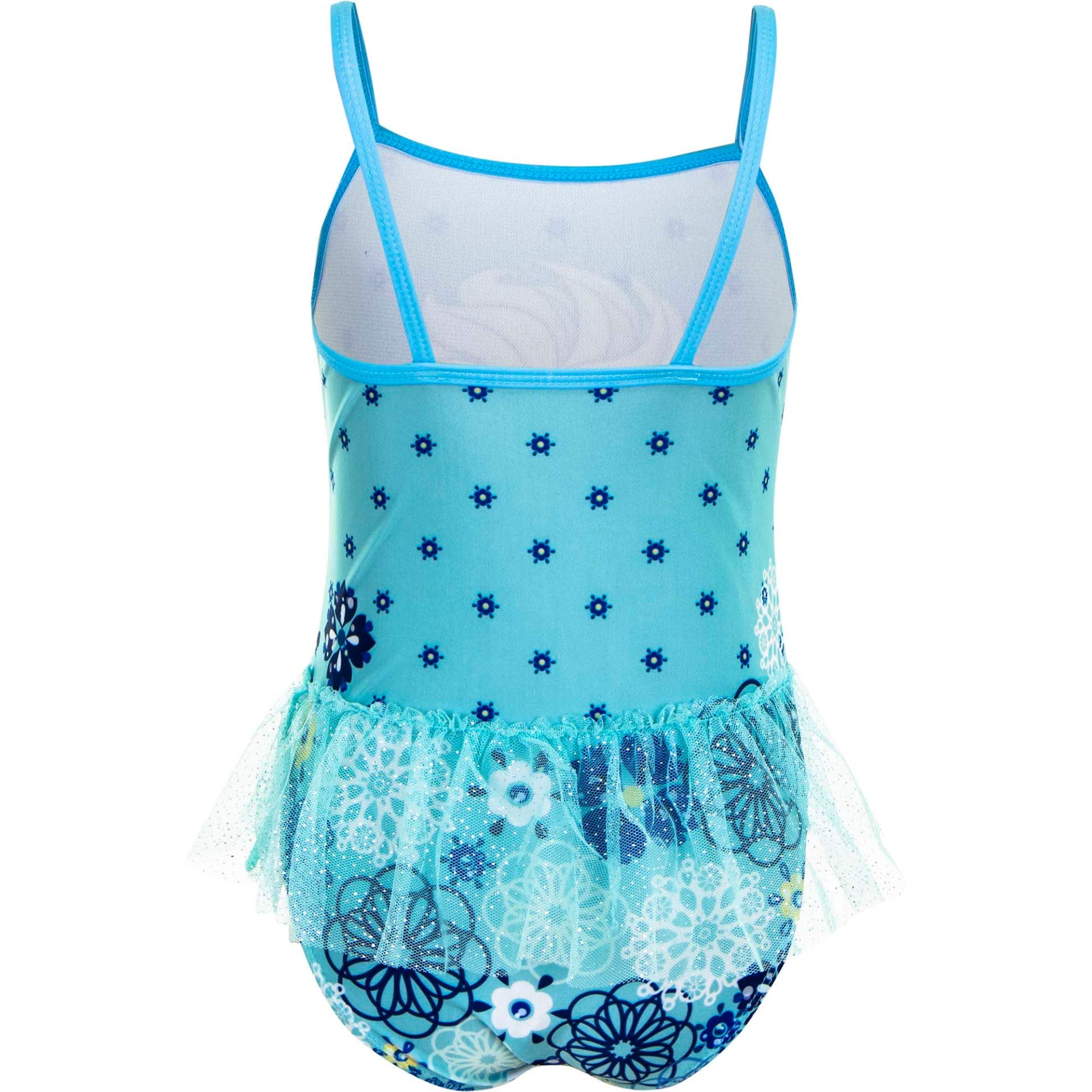 Disney Frozen Eiskönigin Mädchen Badeanzug mit Badehose, Die Eiskönigin Bikini ELSA und Anna Motiv Kinder 2teiler Schwimmanzug Set Gr. 98-128 (DE/NL/SE/PL, Numerisch, 98, Regular, Türkis(Einteiler))