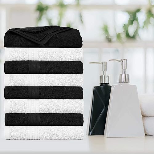 Miniatura 2 de Ample Decor Juego de 8 toallas de baño de 600 GSM, 100% algodón, absorbentes, suaves, de alta calidad, lavables a máquina, certificado Oeko Tex,