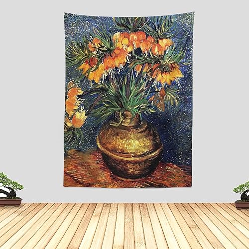 Miniatura 16 de Chitteri Vincent van gogh - Tapiz colgante de flores de almendra, 60 x 45 pulgadas, arte de pared de poliéster para decoración del hogar