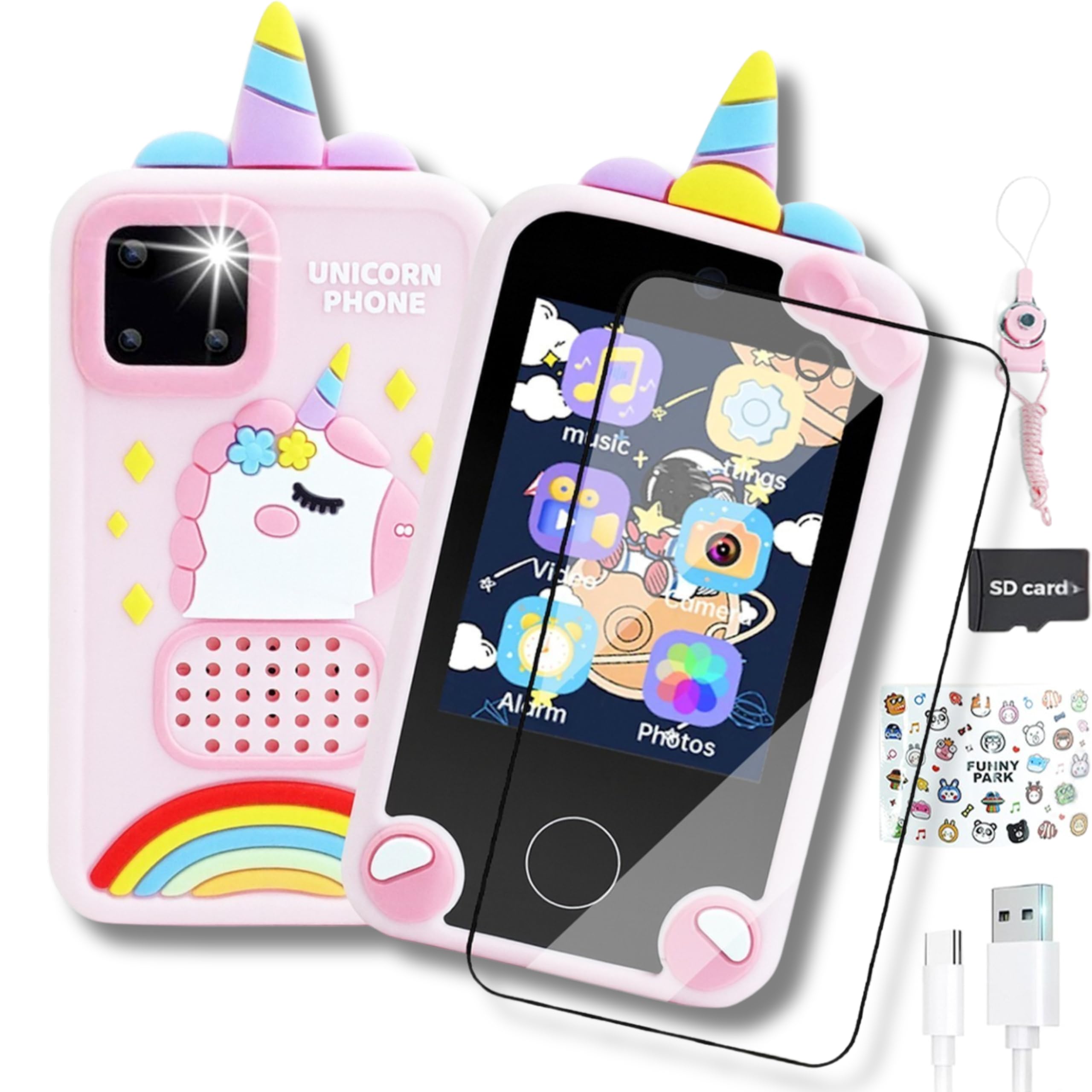 Telefono portatile per bambini – Smartphone giocattolo per bambini – fotocamera per bambini – regalo 3 – 9 anni – 20 giochi educativo-libro audio-musica MP3 in francese-bambino con programma