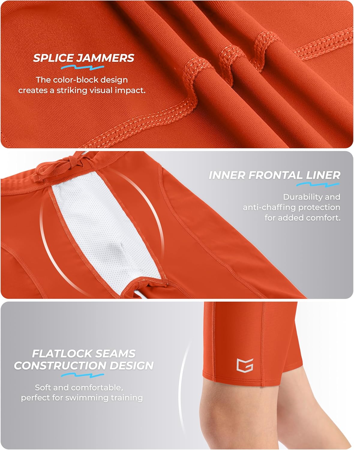 G Gradual Boys Swim Jammers Youth Competitive Swim Team Trunks Quick Dry Stretch Racing Swimsuit Swimming Shorts for Boy - Image 6