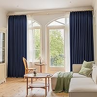 Vista 75 de Cortina plisada de 96 pulgadas de largo, con aislamiento térmico para oscurecer la habitación, cortina plisada con ganchos y alzapaños para sala