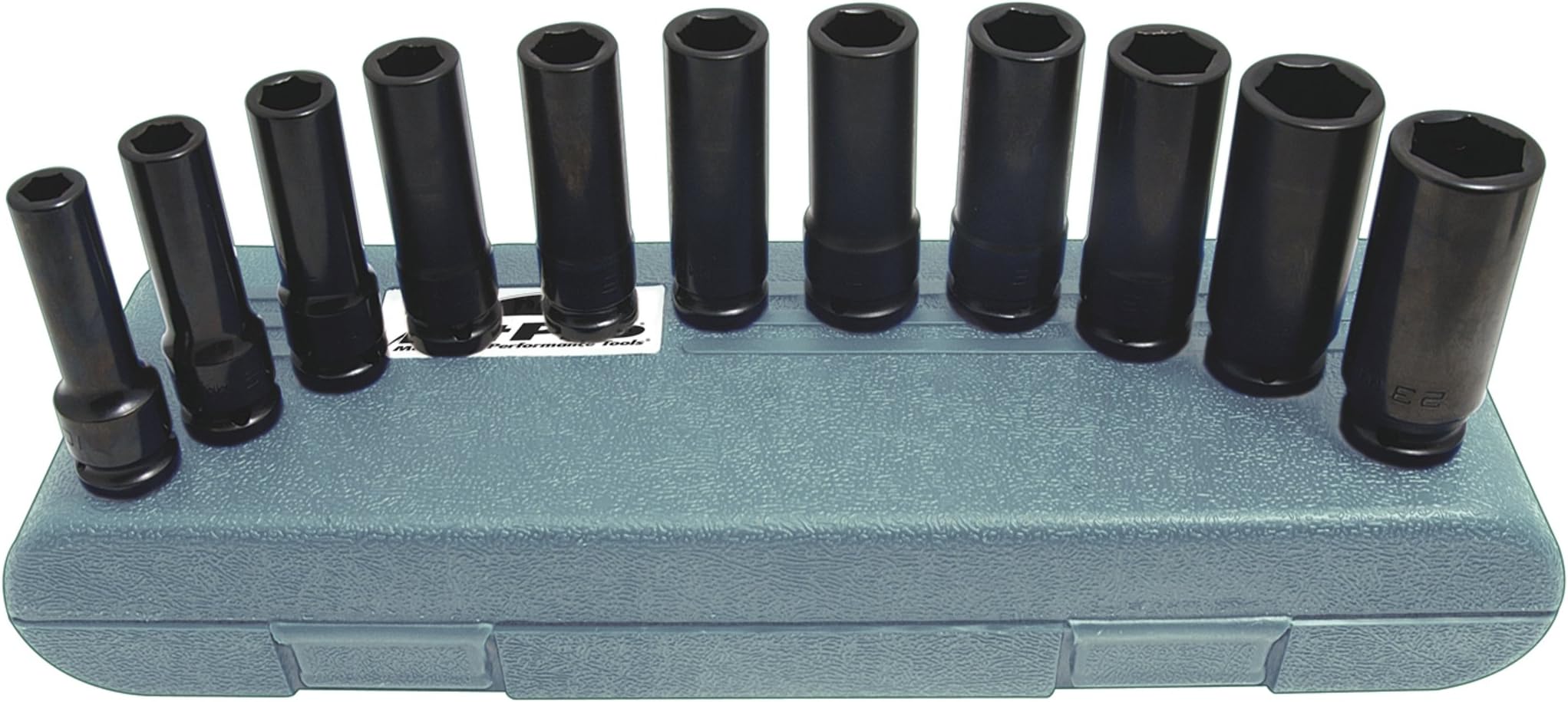 Pit Pro PT2011NS 1/2-Inch Dr. Non-Slip SAE Deep Impact Socket Set, 11-Piece
