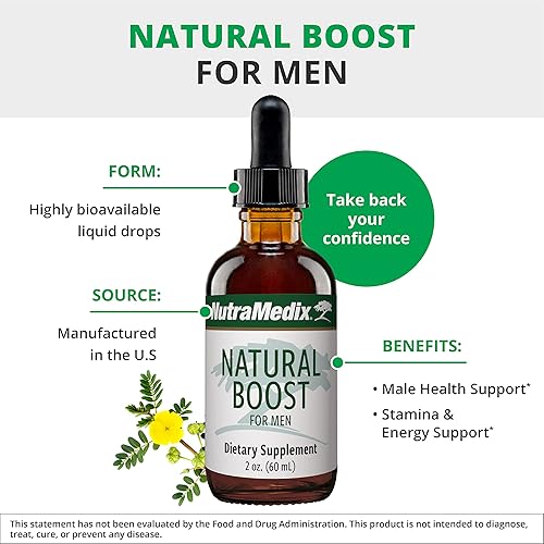 Miniatura 4 de NutraMedix Natural Boost para hombres – Aminoácidos y apoyo energético – Ginkgo Biloba, raíz de maca, extracto de azafrán, epimedio y L-Arginina –