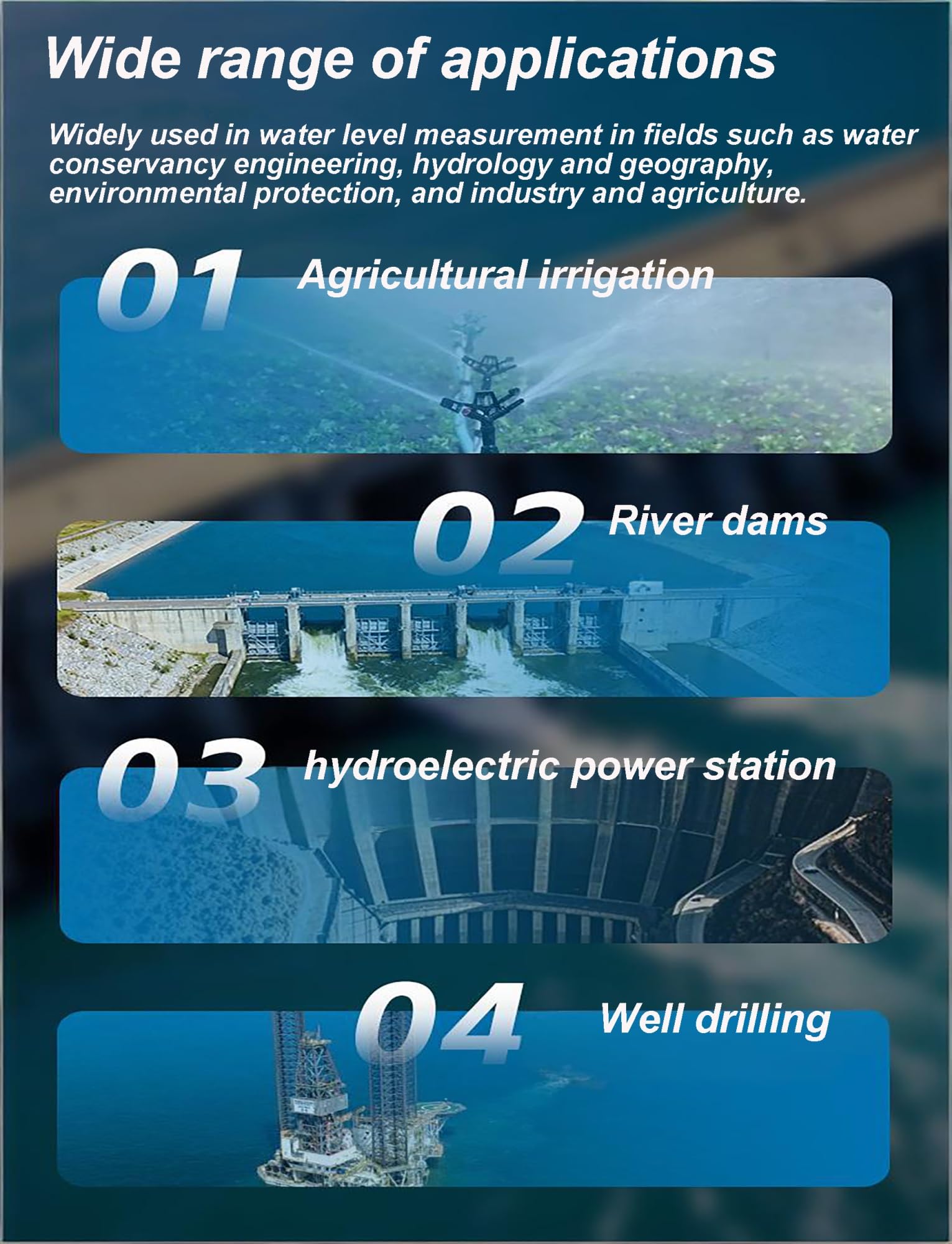 Medidor de nivel de agua con regla de acero for pozos profundos de 10 a 50 metros, sonda de profundidad, medidor de nivel de agua con regla de acero.(65.6ft/20meter)