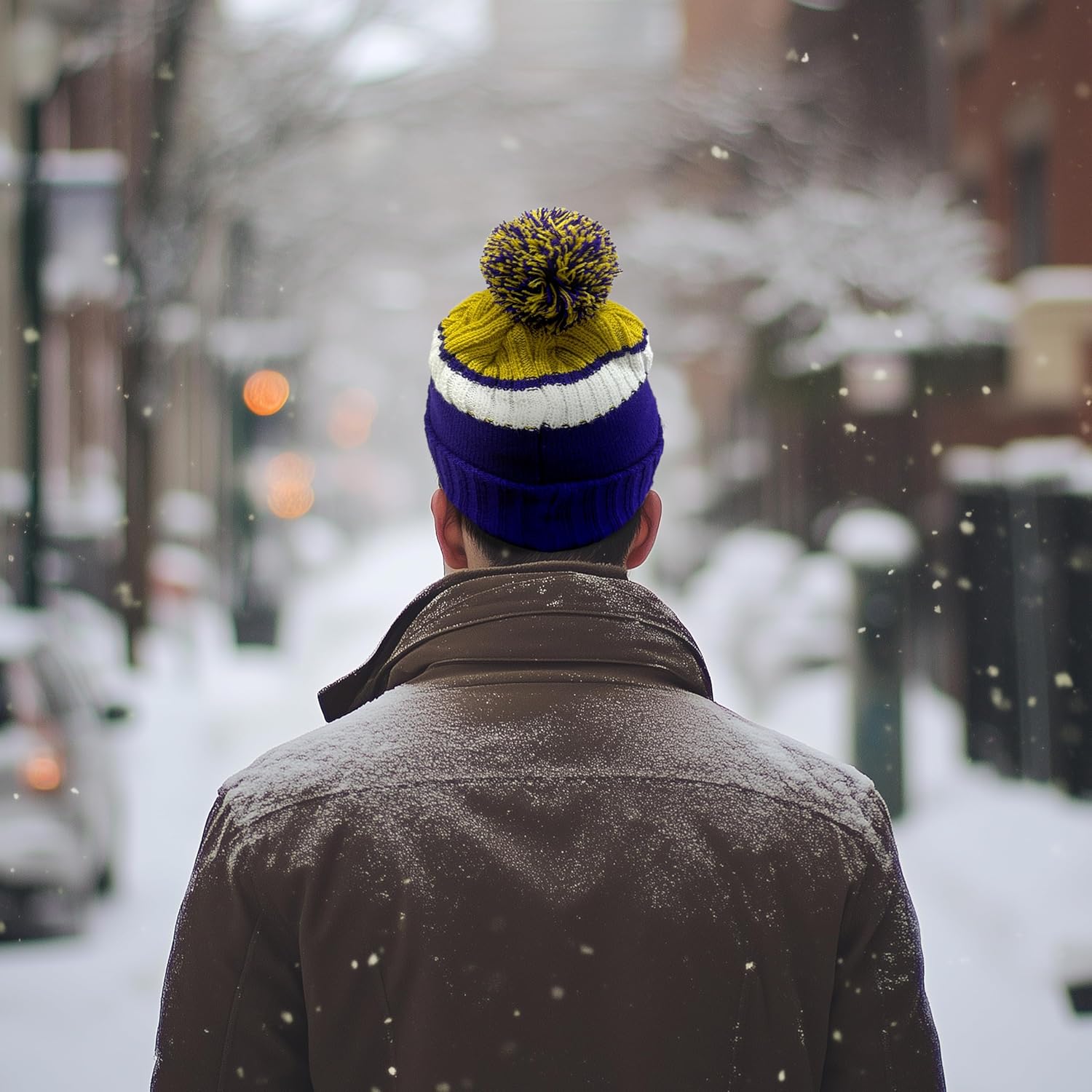 Football City Beanie 2025 Fashion Knit Pom-Pom Hat Soft Headwear Cuffed Winter Hat Sport Fans Gift for Men Women Kids - Image 4