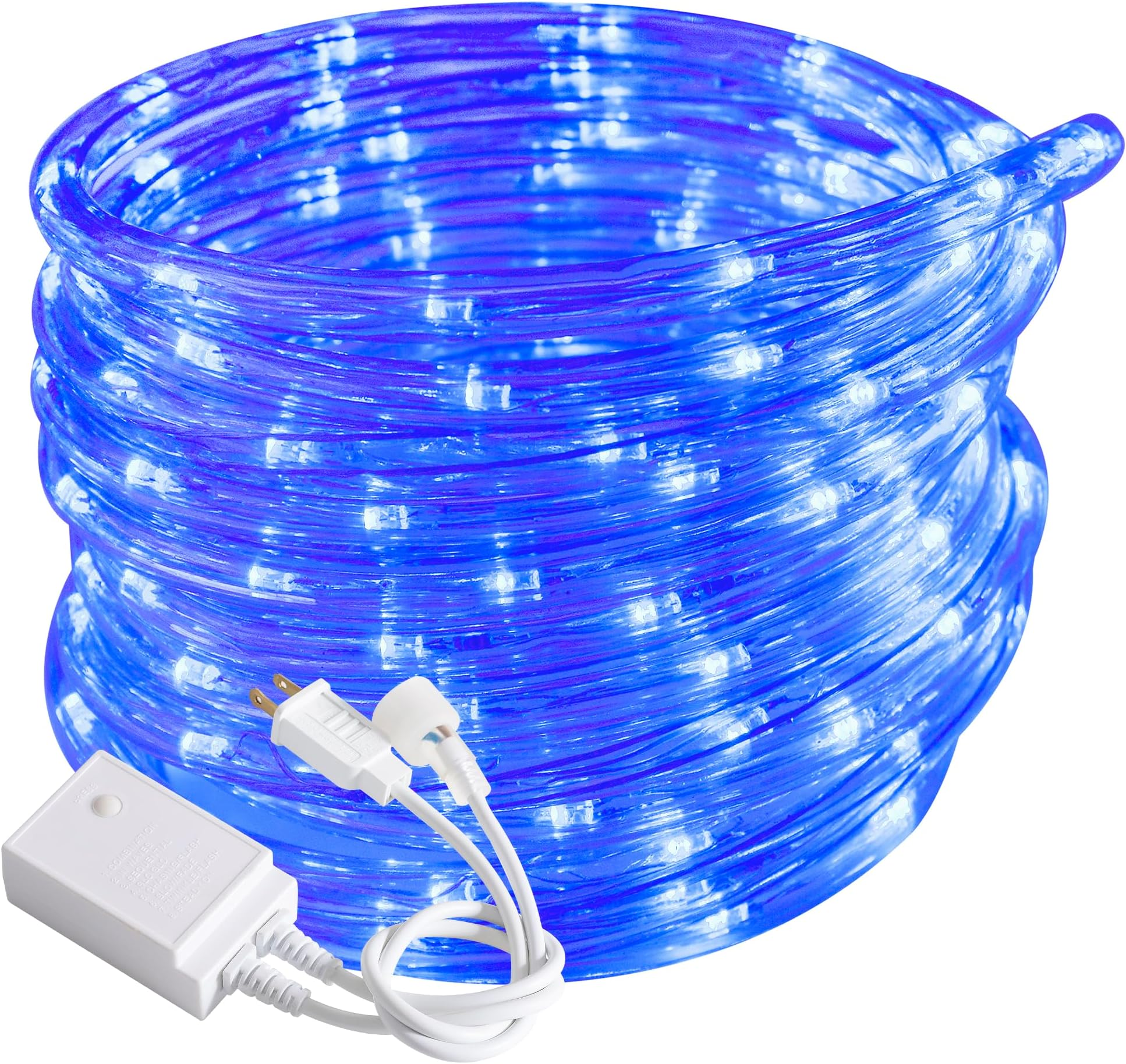 20ft Rope Lights Outdoor, Connectable & Flexible Tube Lights with 8 Modes Controller,Waterproof Blue LED Rope Lighting for Deck,Garden,Pool,Patio,Bedroom,Party,Indoor & Outside Landscape Lighting