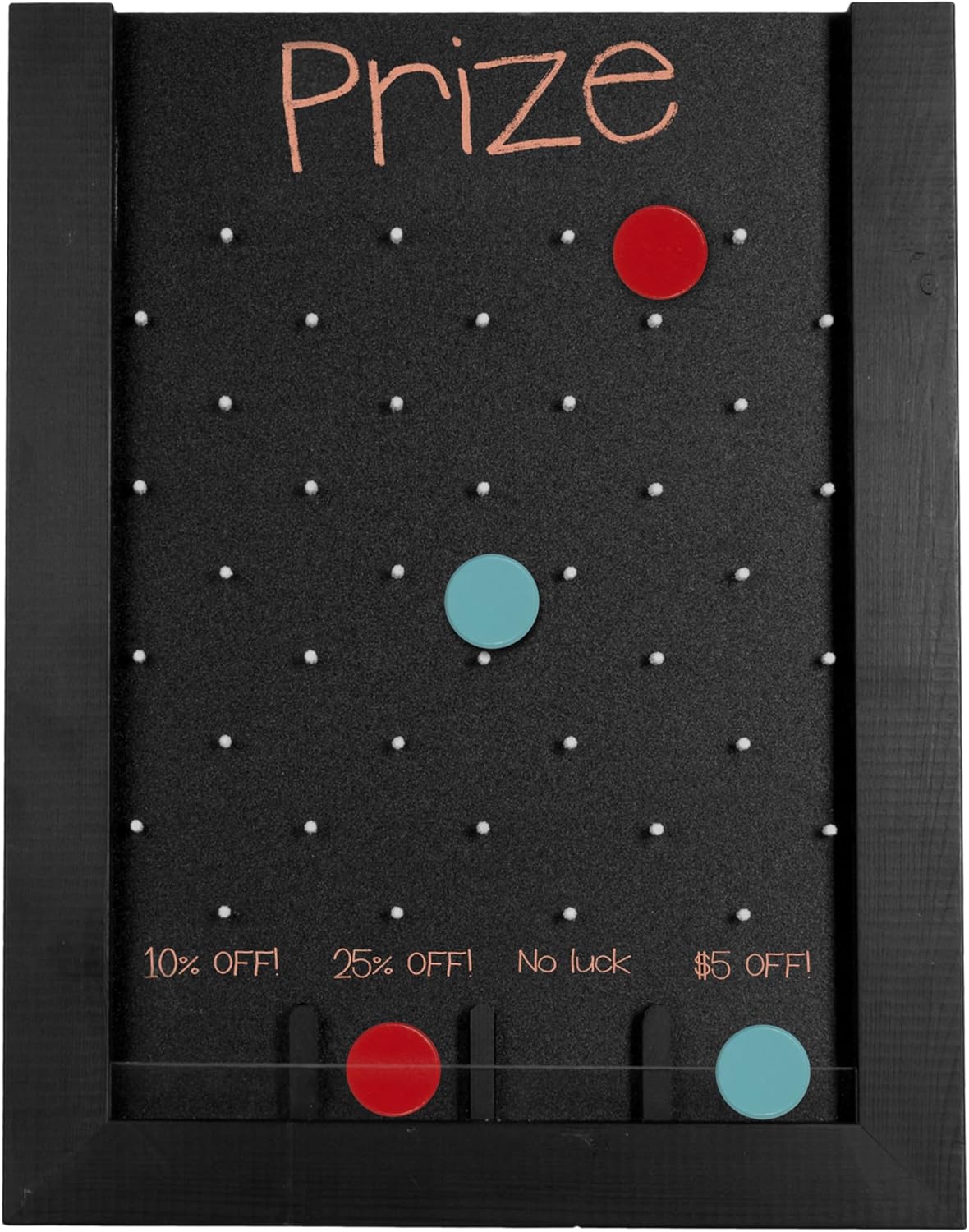 Ilyapa Tabletop Plinko Board Game - 13x17 Inch Portable Prize Drop Plinko Board for Events and Trade Show - Wooden A-Frame Whiteboard Sign, Eraser