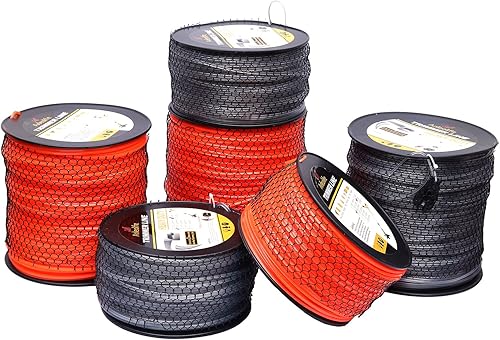 Miniatura 6 de A ANLEOLIFE 5 libras de bobina de línea cuadrada resistente de bordeadora (0.095 pulgadas x 1280 pies) con cortadora de regalo