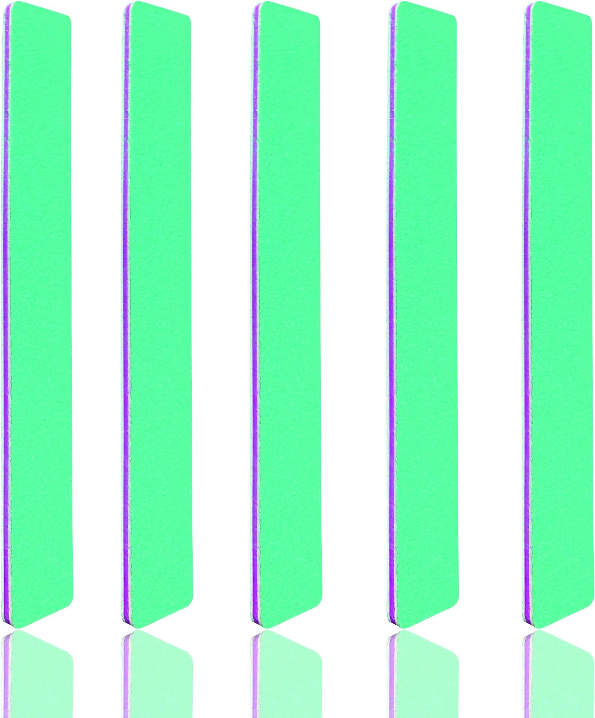 Nail File, 100/180 Grit Double Sides Washable Nail Files, Professional Reusable Manicure Tools for Poly Nail Extension Gel and Acrylic Nails
