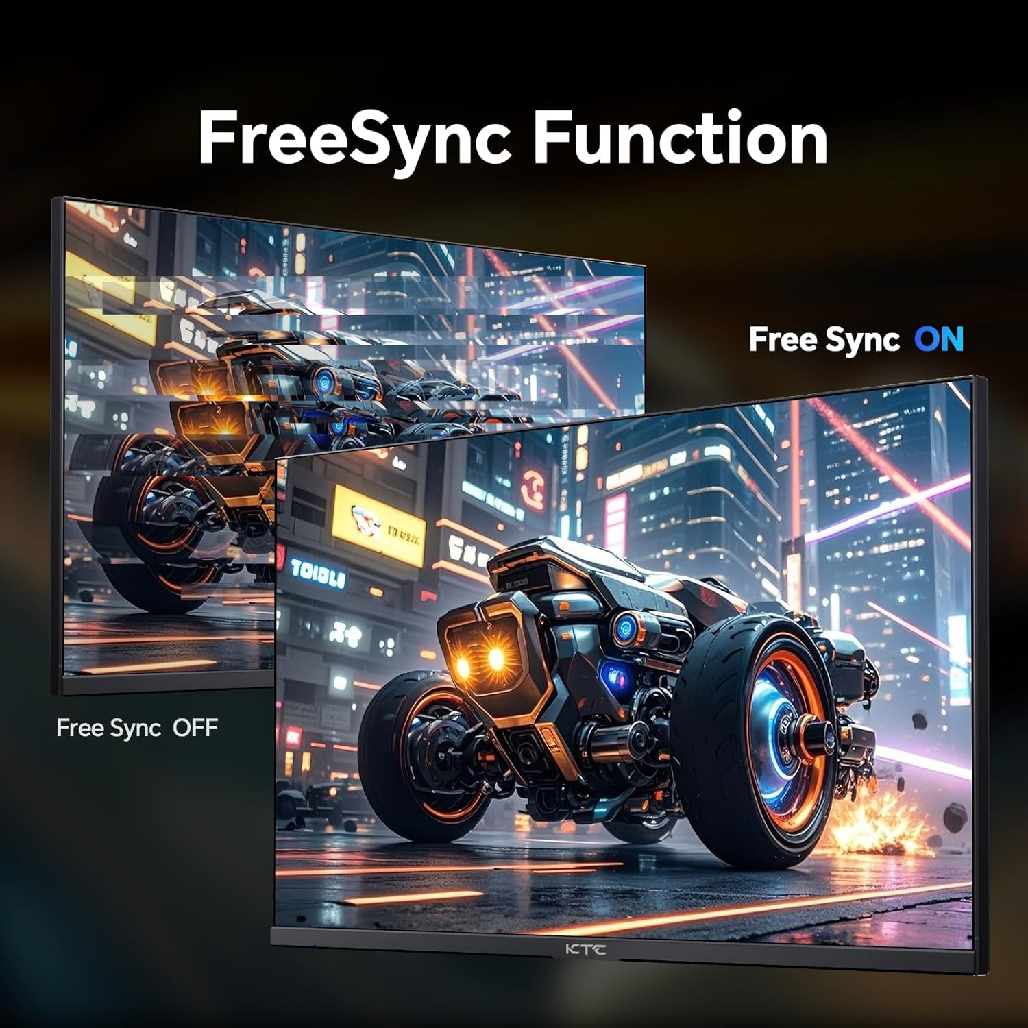 KTC 24 inch Gaming Monitor QHD 180Hz, Fast IPS 1440p Computer Monitor, Up to 185Hz, 1ms, G-Sync/FreeSync, HDR400, Height Adjustable, 2 x HDMI, 1 x DP H24T7 23.8-inch QHD 185Hz FastIPS Black image 9 of 9 B0F7QKTGQS