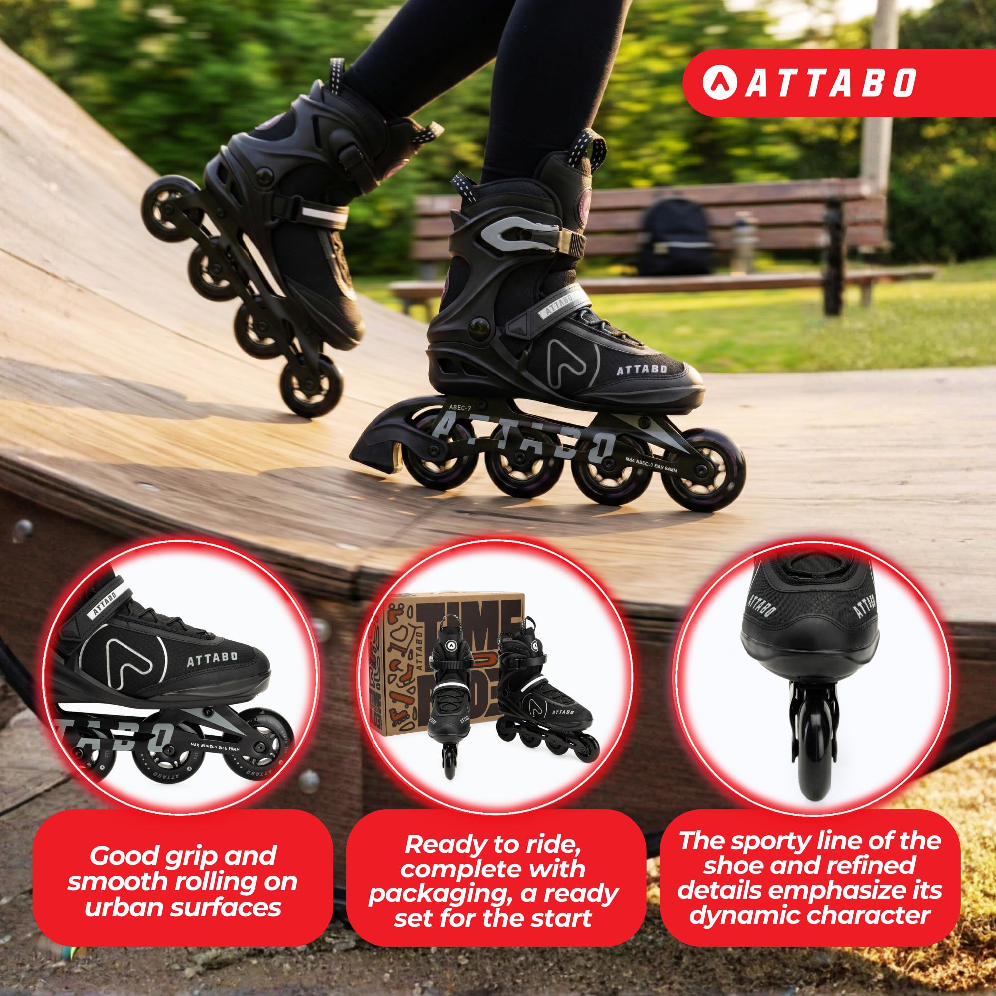 ATTABO Rolki Bricker Fitness - Pattini a rotelle Unisex Adulto