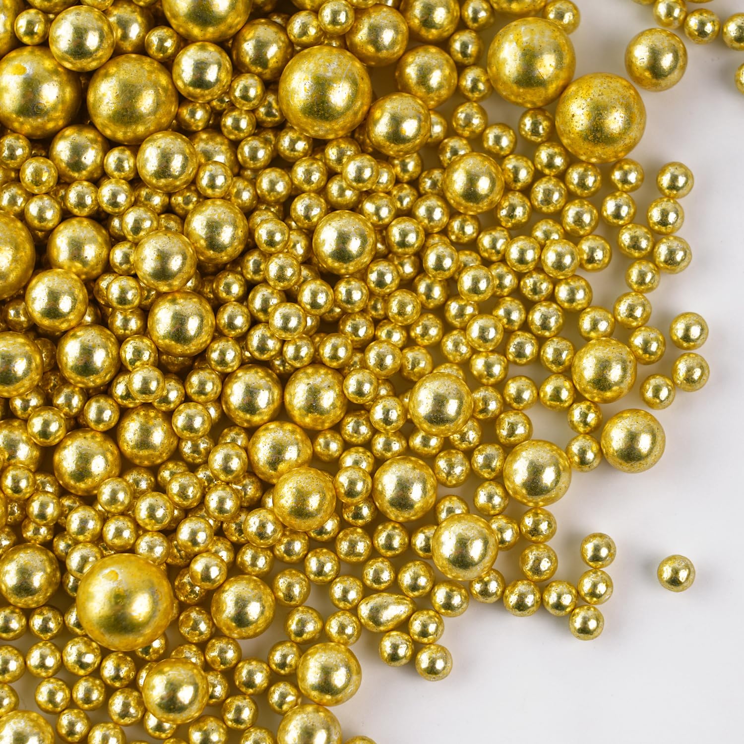Essbare Gold Perlen Zucker Streusel für Kuchen 130g Dessert Streusel Kuchen Cupcake Topper Cookie Dekorationen Süße Persönlichkeiten Zuckerstreusel für Hochzeiten und tägliche Kuchendekorationen