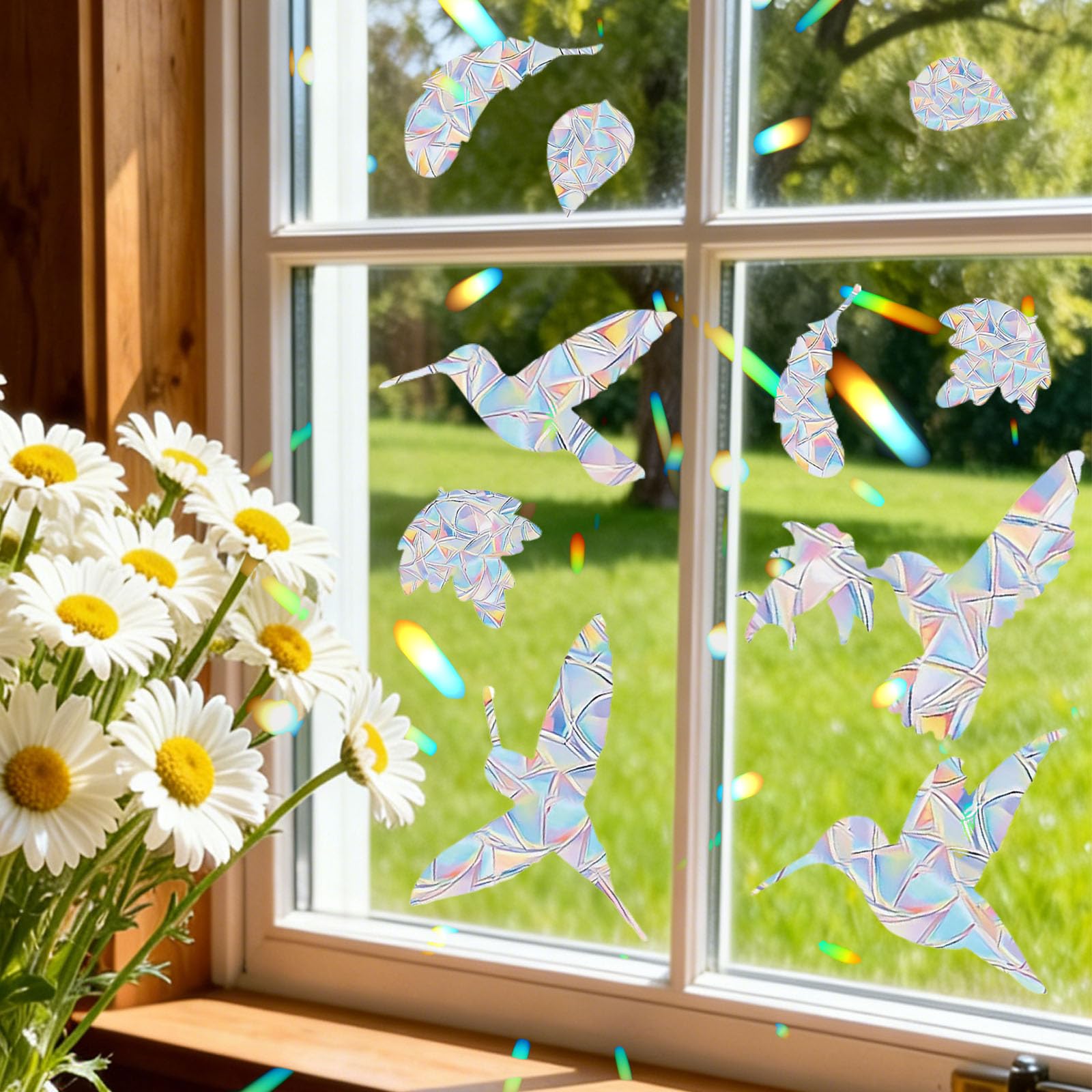 10 Adesivi Acchiappasole Per Finestre – Prisma Cristallo Arcobaleno, Effetto Riflettente, Decorazione Per Vetri Pasqua E Fai Da Te