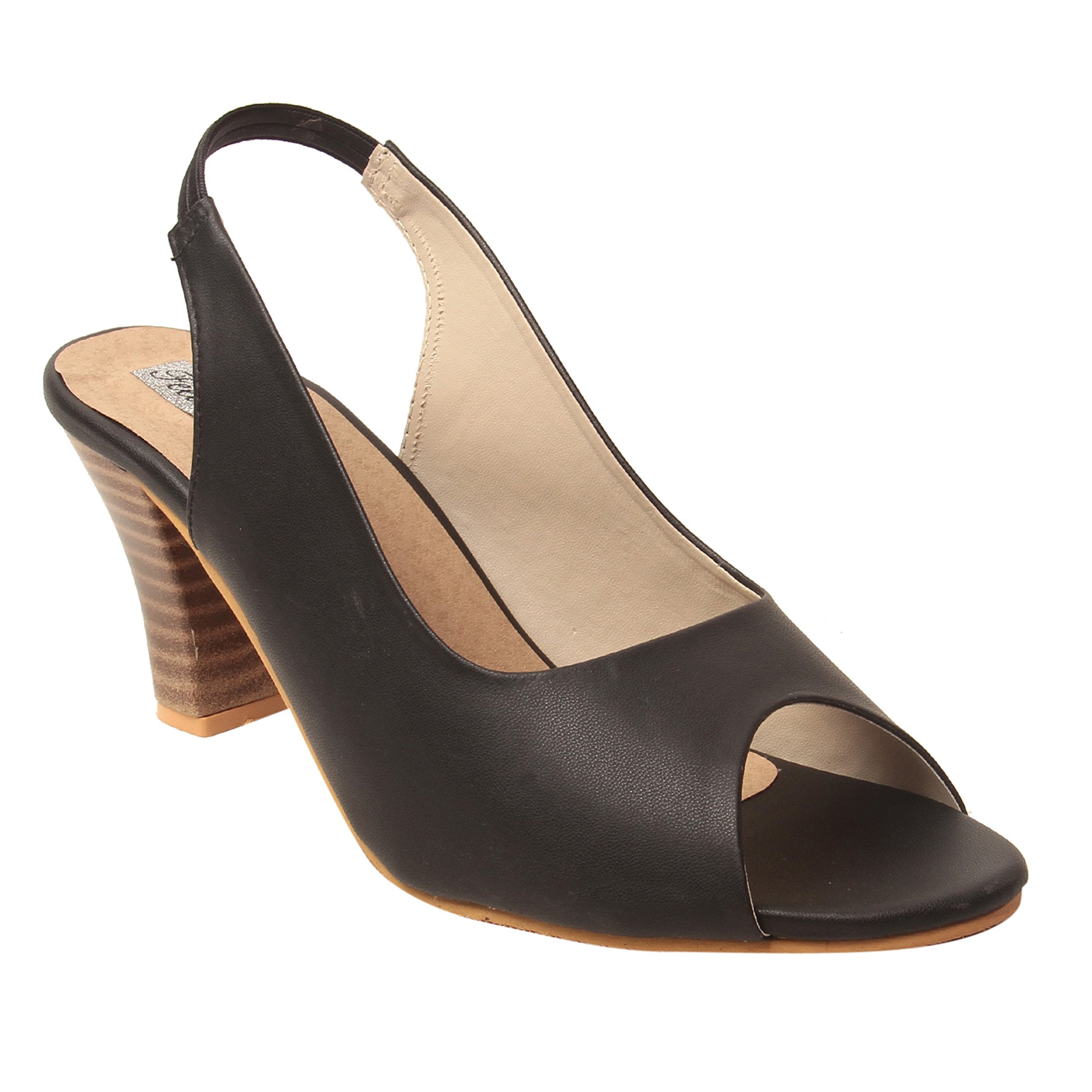 Feel it Leatherite Black Color Block Heel Sandals For Womens & Girls (2303-Black-36) (B07C5S165D) Amazon Price History, Amazon Price Tracker