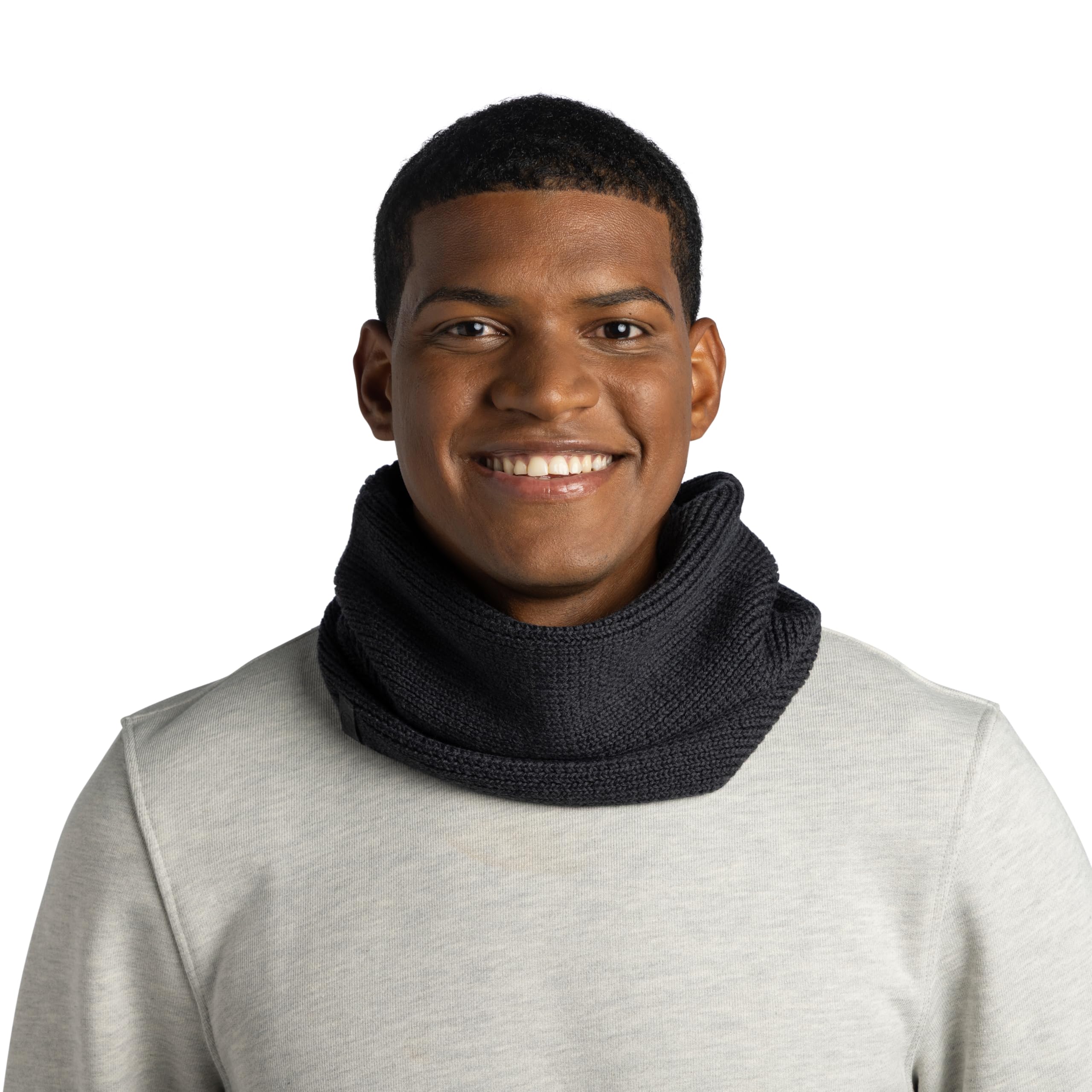 Buff| Braga de cuello Knitted Frio Extremo, Practico, Versatil, Moda, Aislamiento termico, Comodo Hombre Mujer Talla única Gris