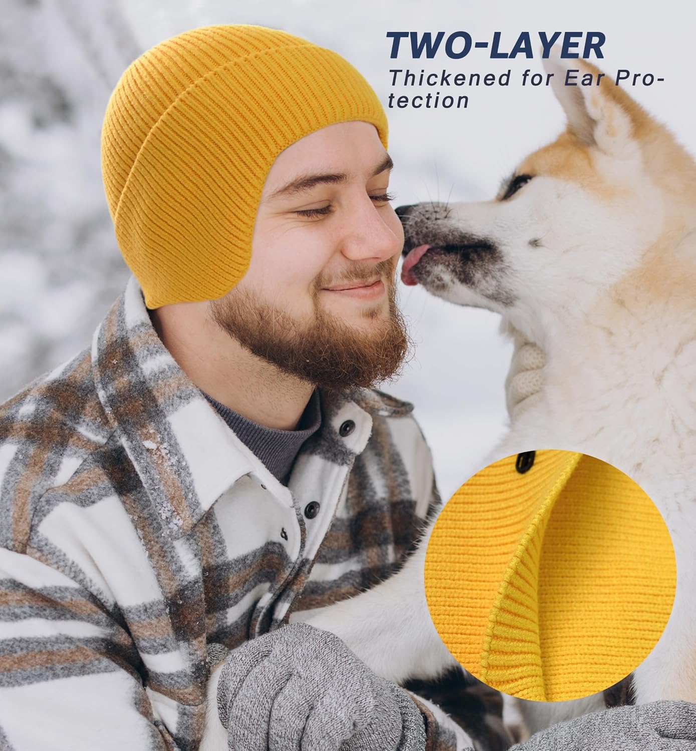 HiRui Knit Beanie Hats Winter Hats Ear Covers for Men Women-Warm Daily Headwear - Image 5