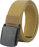 Mens Belt Web, Nylon Canvas Casual Belt with Plastic Buckle Breathable for Work Sports, Easy Trim to Fit 27-49" Waist