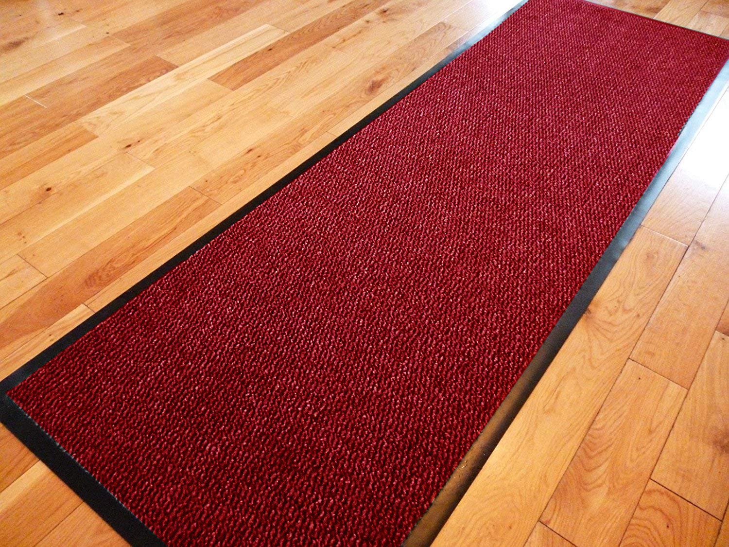 TrendMakers Dirt Stopper Carpet Runner Door Mats | 60cm x 180cm WINE RED/Black | With PVC Rubber Back For Home Office Kitchen Mats | POLYPROPYLENE PILE — image 1