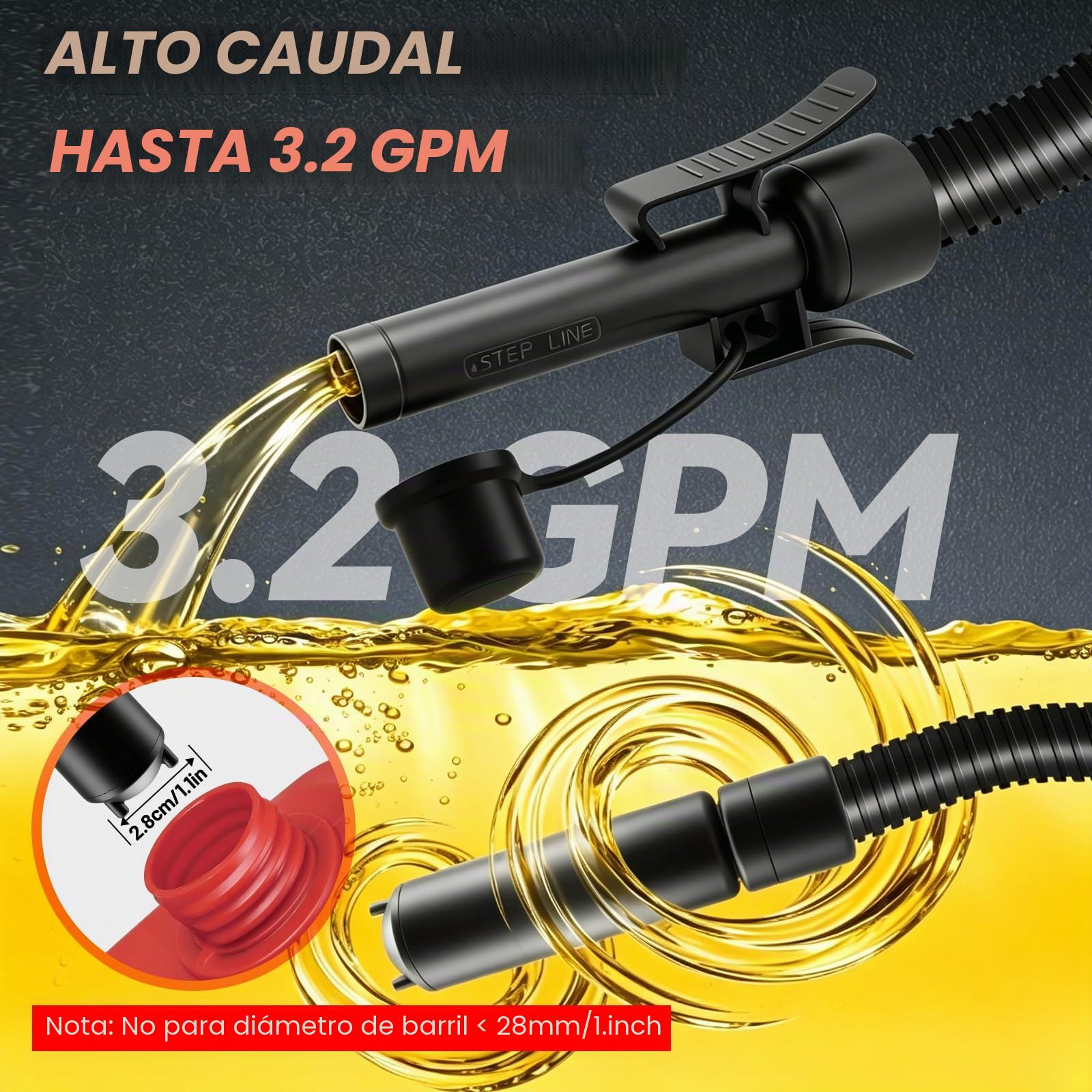 Bomba de combustible con sensor de parada automática, 3.2 GPM (12 L/min)
