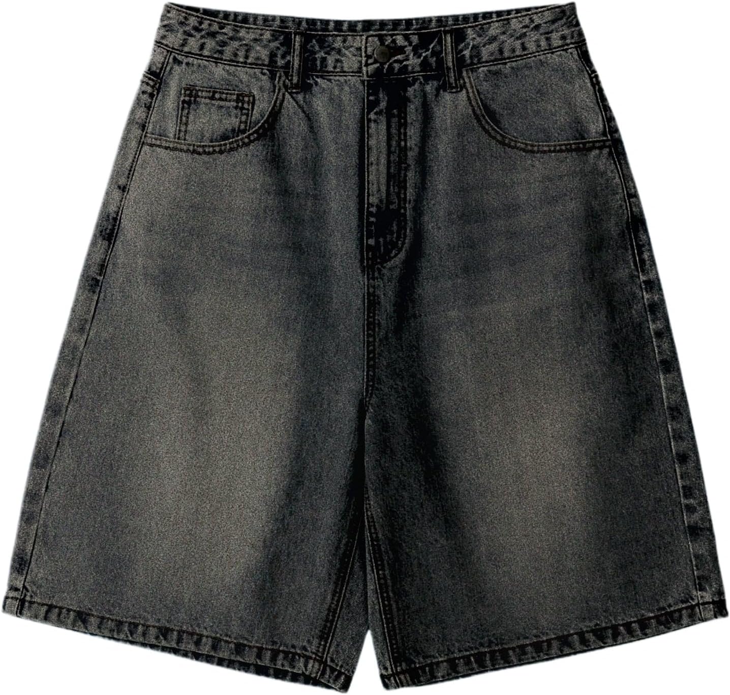 Mens Baggy Jean Shorts Loose Fit Vintage Wide Leg Jorts Y2K Streetwear Hip Hop Casual Denim Shorts - Image 4