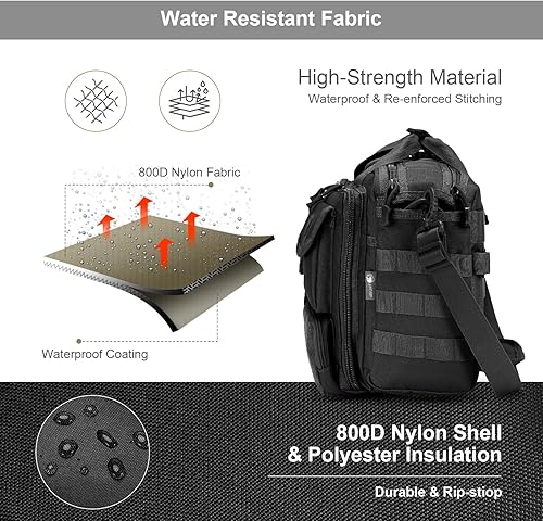 Miniatura 6 de Stypos Bolsa de mensajero táctico maletín para hombre bolsa de portátil militar 14 pulgadas15.6 pulgadas17.3 pulgadas bolsa de trabajo de hombro