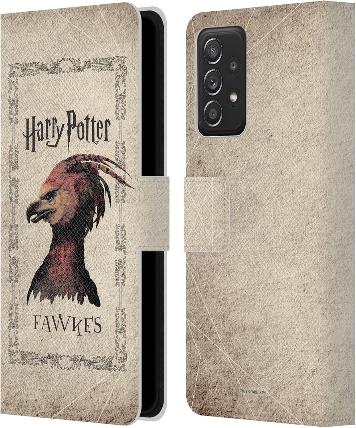 Head Case Designs Officially Licensed Harry Potter Fawkes Phoenix Creature Chamber of Secrets II Leather Wallet Case Compatible with Galaxy A52 / A52s / 5G (2021)