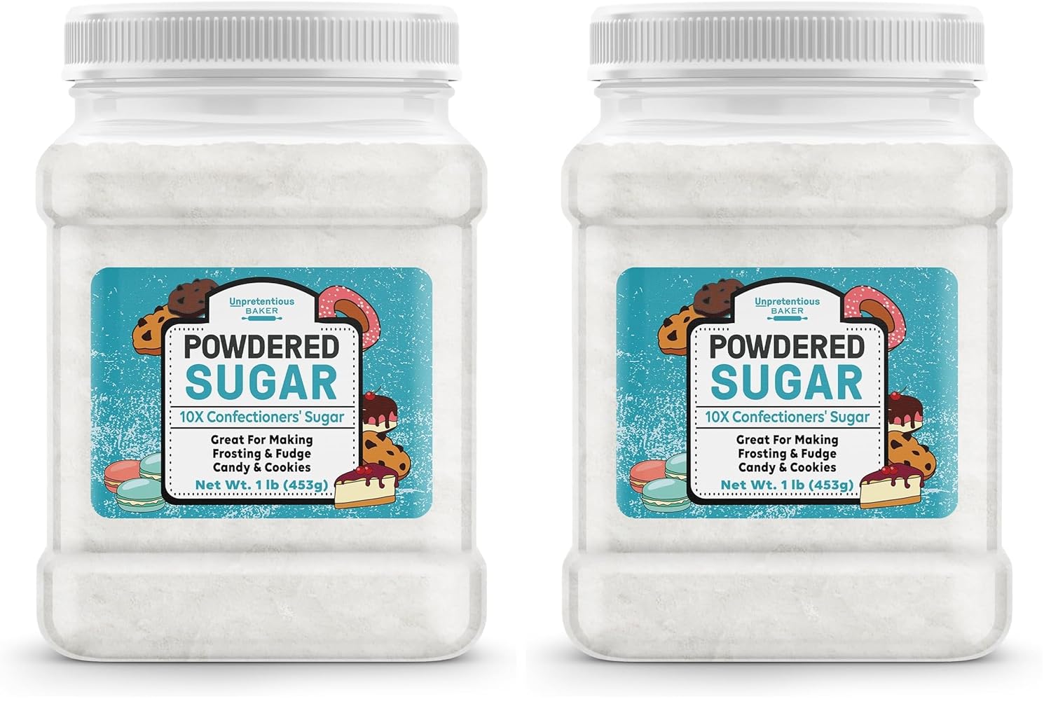 Unpretentious Powdered Sugar Confectioners Sugar, For Baking, Candy Making, Desserts (16 Ounce) (Pack of 2)