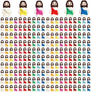200PCS Little Jesus Figures, 10 Color Tiny Jesus Figurines in Bulk, Mini Jesus Figure to Hide and Seek Religious Gifts for Easter Egg Stuffers Fillers Gifts, Christian Gifts for Women Mom (200PCS)