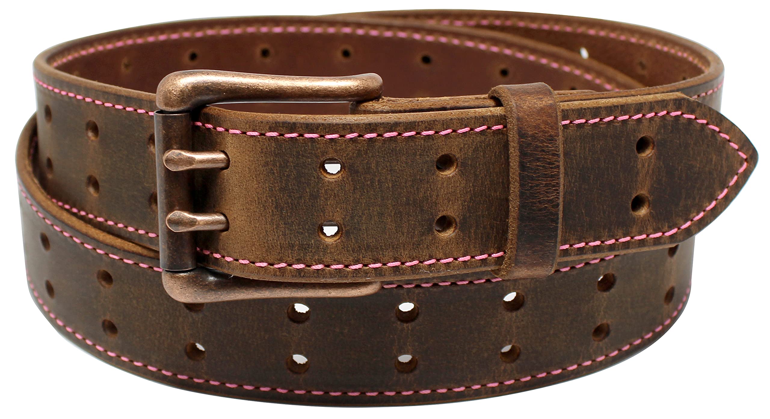 Two Prong, Heavy Duty, 1-1/2" Solid Leather Belt, Amish Made by Hand in Lancaster, PA