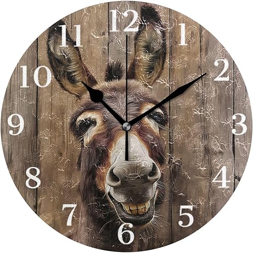 Miniatura 32 de Reloj de pared silencioso sin tictac, funciona con pilas, 9.5 pulgadas, para cocina, hogar, sala de estar, flor azul, mariposa, retro Patrón retro