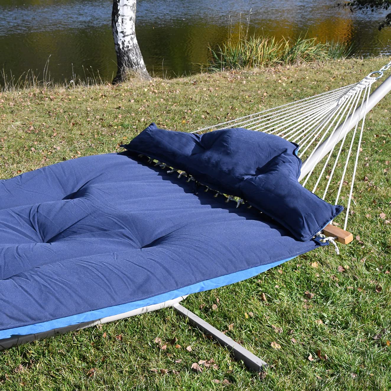 hoplo holzenplotz Kingsize Stabhängematte hellblau/dunkelblau
