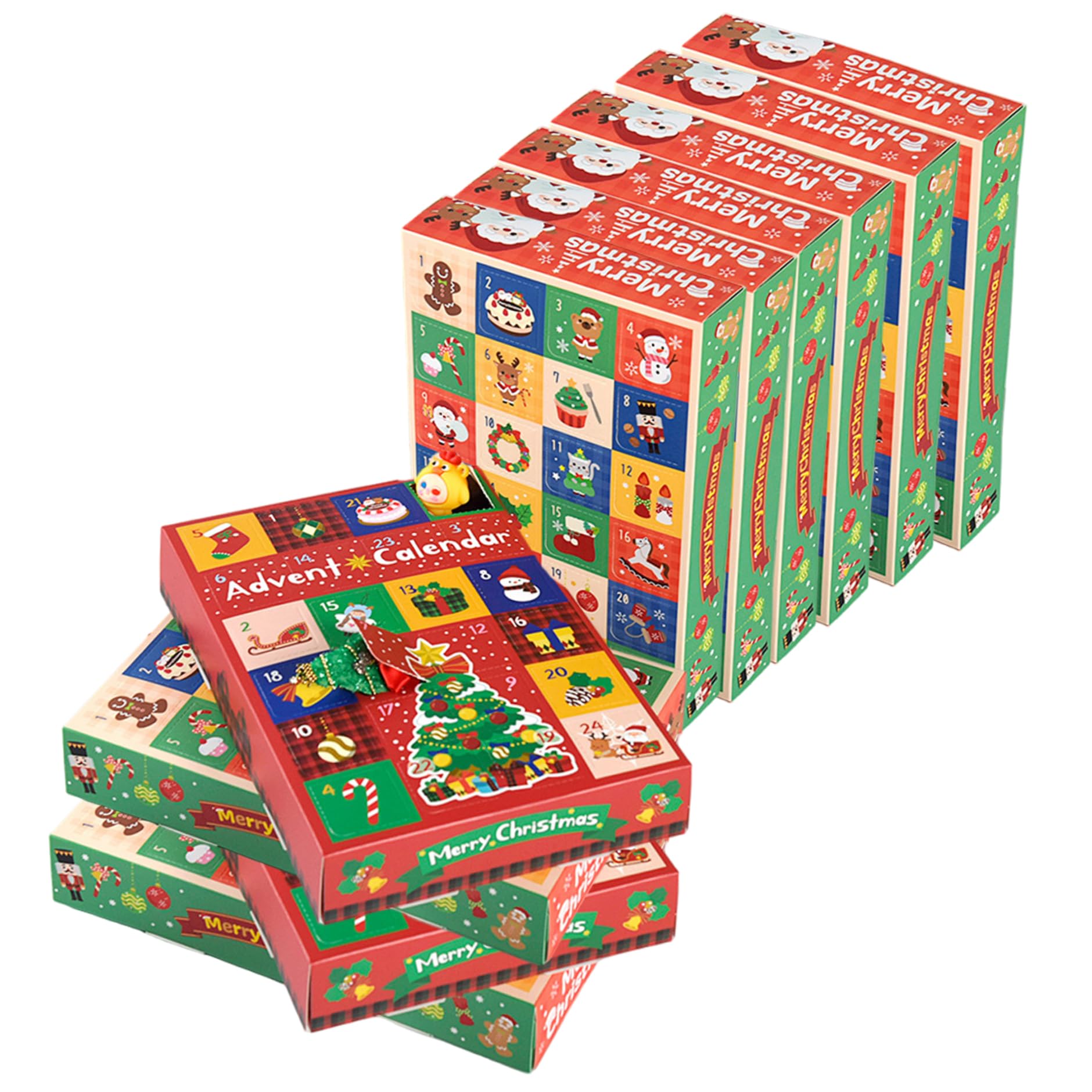 Calendario dell'Avvento fai da te da 10 pezzi, calendari dell'Avvento vuoti di Natale da 24 giorni da riempire, scatola creativa per il conto alla rovescia con numeri in cartone per bambini e ad.