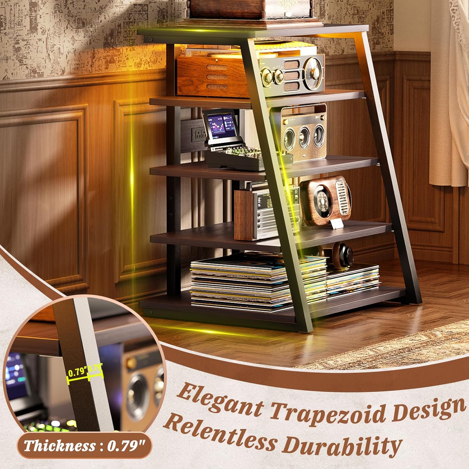Elegant Trapezoid Design and Shelf Thickness