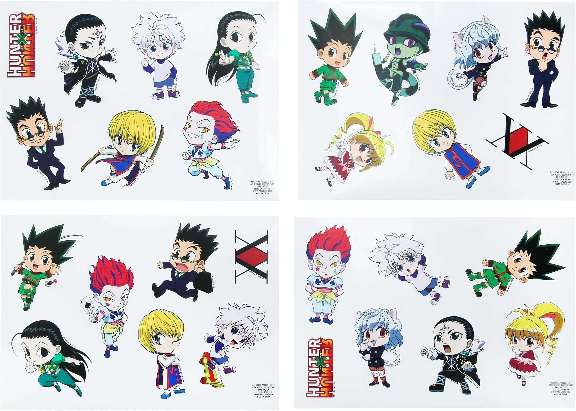 Paladone Hunter x Hunter Gadget Decals - 28 Waterproof and Removable Vinyl Stickers to Customize Phones Laptops, and Tablets - Anime Fan Tech Accessory Merch and Gift