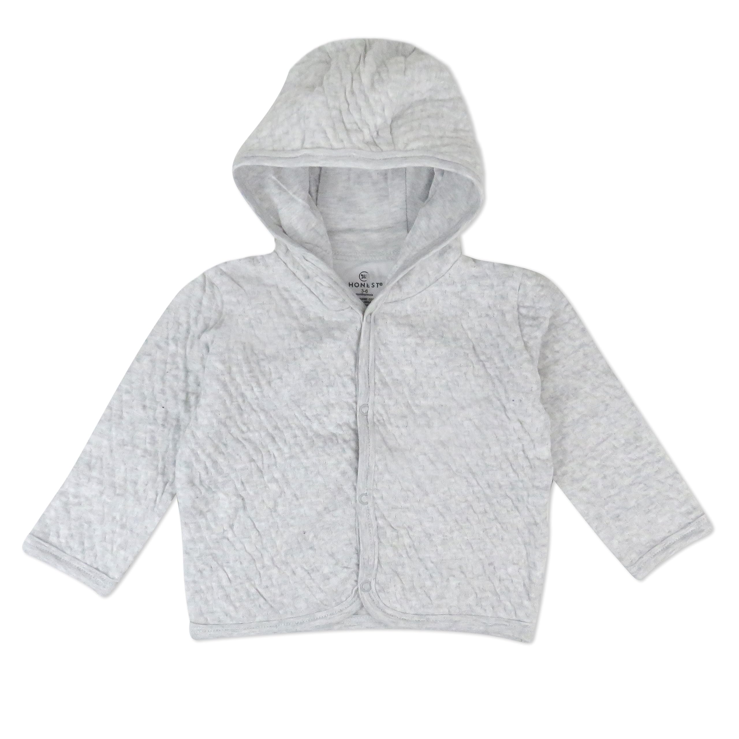 HonestBaby Sudadera unisex para bebé, gris claro, 0-3 Meses