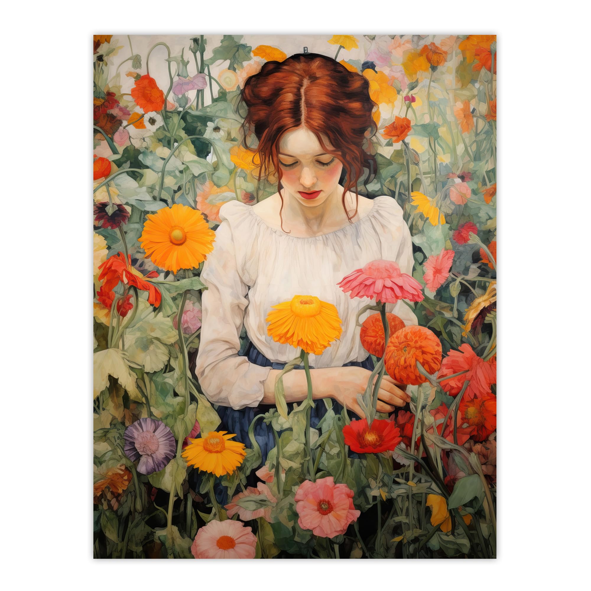 Wee Blue Coo Wildflower Wander Autumnal Floral Multicoloured Extra Large XL Wall Art Poster Print
