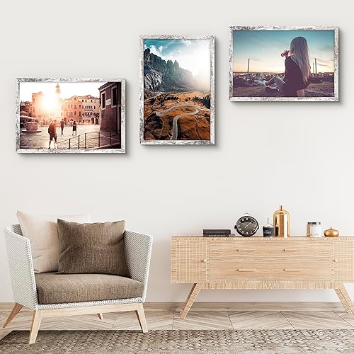 Vista 111 de Frametory, Portarretratos negro de 16 x 20 pulgadas, para fotos de 11 x 14 pulgadas con paspartú, molduras anchas (16 x 20 pulgadas, negro)