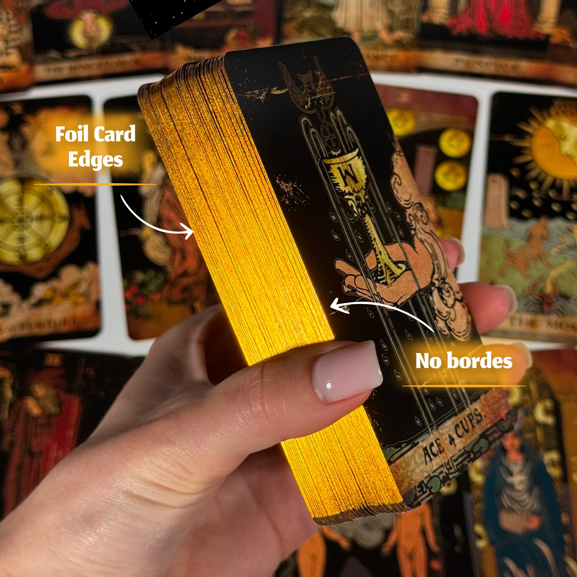 Tarot de 78 cartas originales para principiantes y expertos con libro de guía y bolsa de regalo, juego de adivinación, herramientas de adivinación para todos