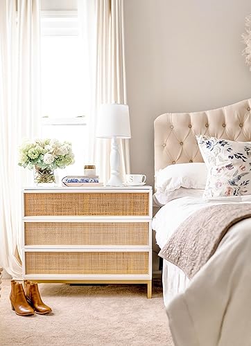 Miniatura 4 de SAFAVIEH Colección de iluminación lámpara de mesa moderna de granja blanca de 24 pulgadas con bombilla LED incluida para dormitorio, sala de estar,