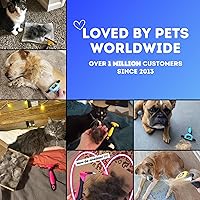 Vista 4 de Cepillo DarkPets para gatos y perros para animales pequeños, medianos y grandes, con pelo corto a largo Reduce drásticamente el desprendimiento