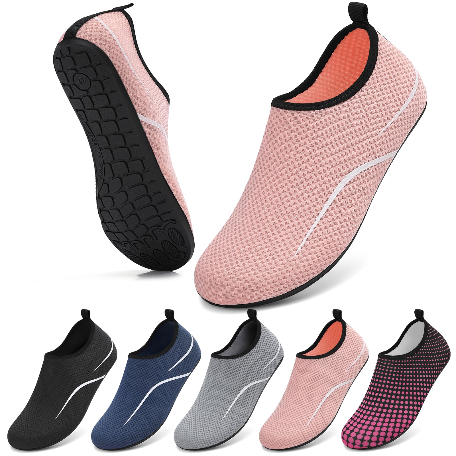 VOLHAL Wasserschuhe Herren Badeschuhe Damen Strandschuhe Schwimmschuhe Surfschuhe Aquaschuhe Breathable Schnelltrockend Schuhe Beach Pool Surfen Unisex